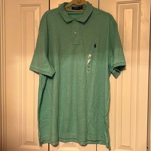 Mens green polo